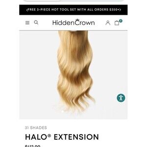 HIDDEN CROWN 18” layers halo hair extension color #2412 butter blonde blend